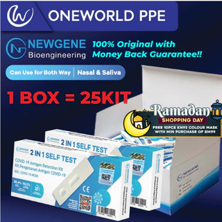 【KKM Approved】1 Box 25Kit NewGene 2in1 Saliva & Nasal Covid Test Kit 100% Original Money Back Guarantee!!!