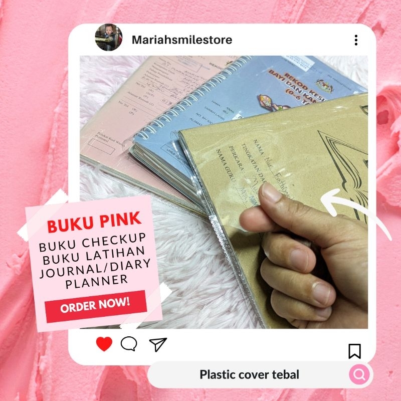 Plastic Cover Buku Pink Ibu Mengandung Pembalut Buku Planner Size A5 ...