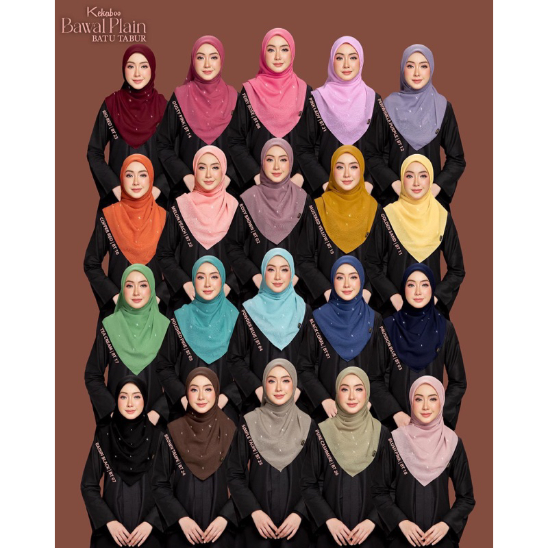 New Release Tudung Bawal Kekaboo Limited Edition Batu Tabur Bidang