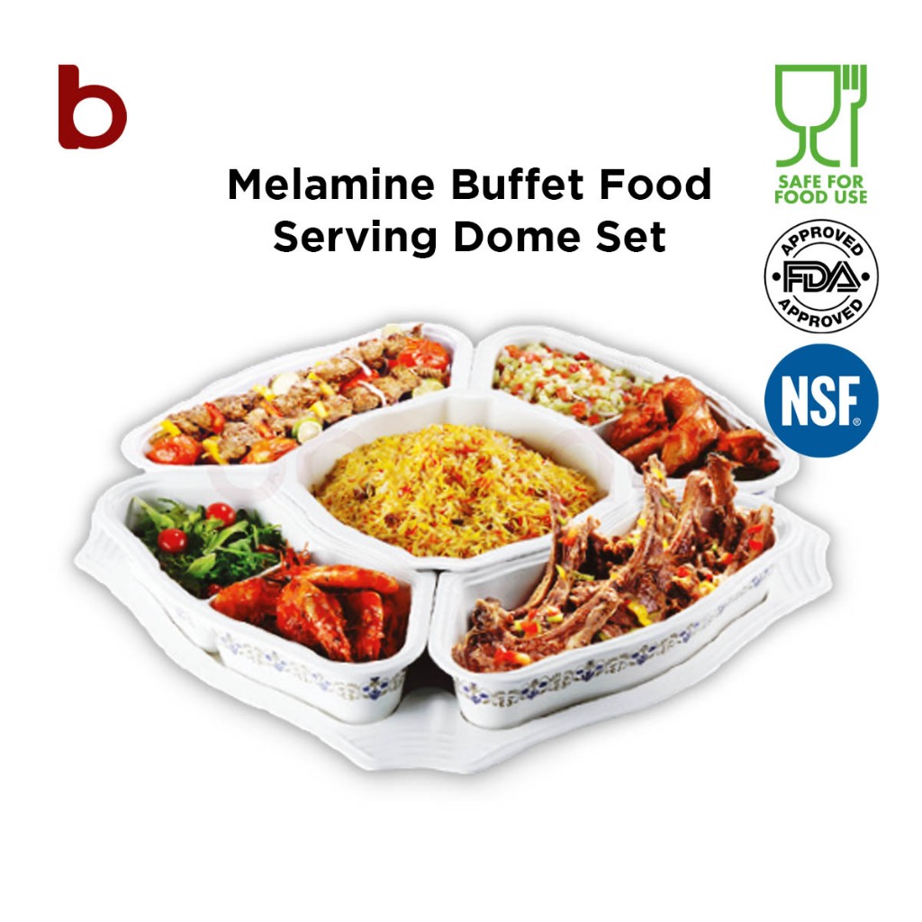 [READY STOCK] Melamine 16pcs Party Set Rotating Buffet Food Serving