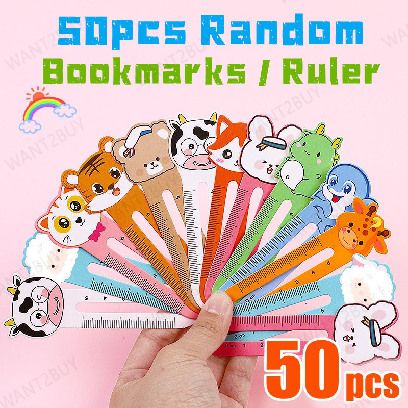 50pcs/pack Creative Cartoon Cute Animal 5cm Paper Bookmark Cardboard ...