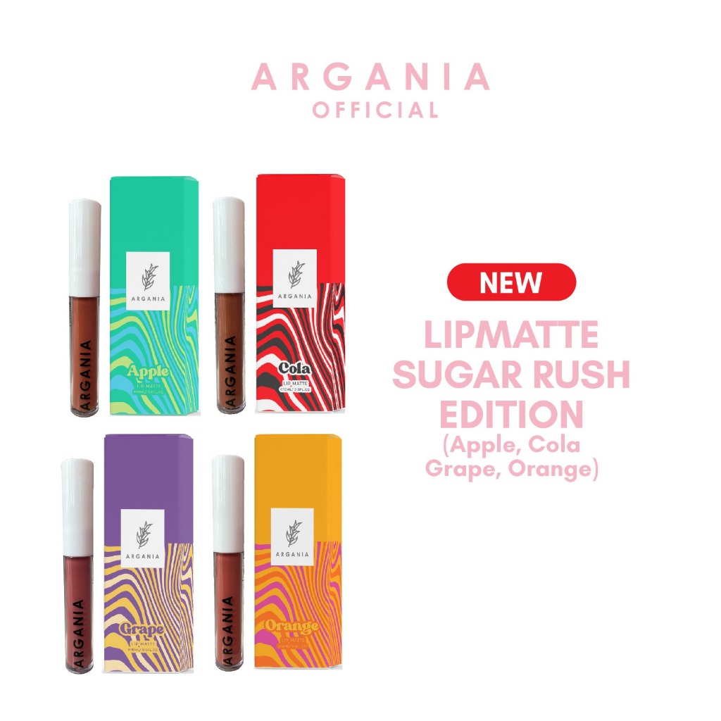 ARGANIA Official Lip Matte Sugar Rush Series Lip Stick with Argan Oil
