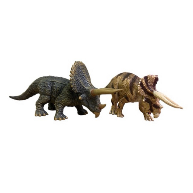 Triceratops Horridus Confronting With Triceratops Figurines - Collecta ...