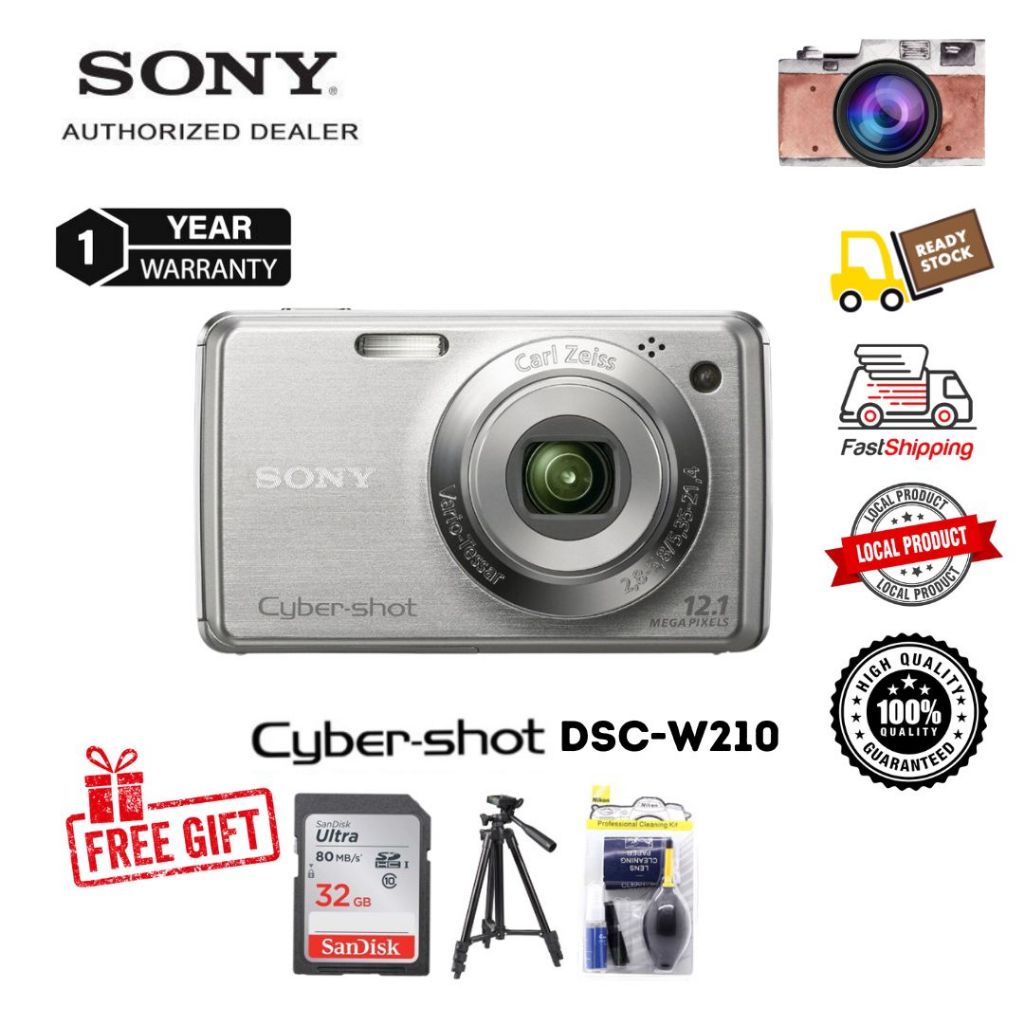 Sony Cybershot DSCW210 Digital camera 12.1 Mpix optical zoom 4 x