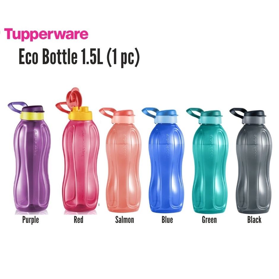 Tupperware Eco Bottle 1.5L Flip Top Red Purple Blue Pink BPA Free Water ...