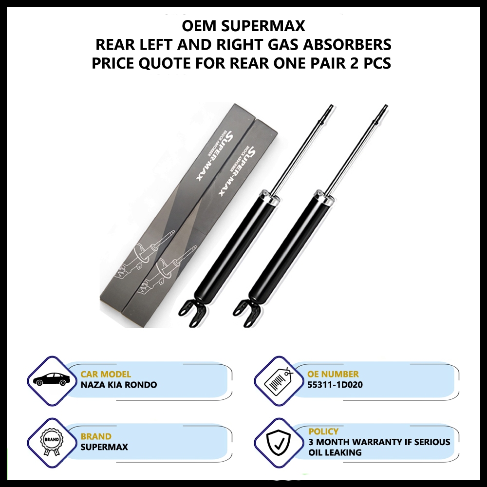 Kia Rondo Rear Left And Right Supermax Gas Shock Absorbers (55311-1D020 ...