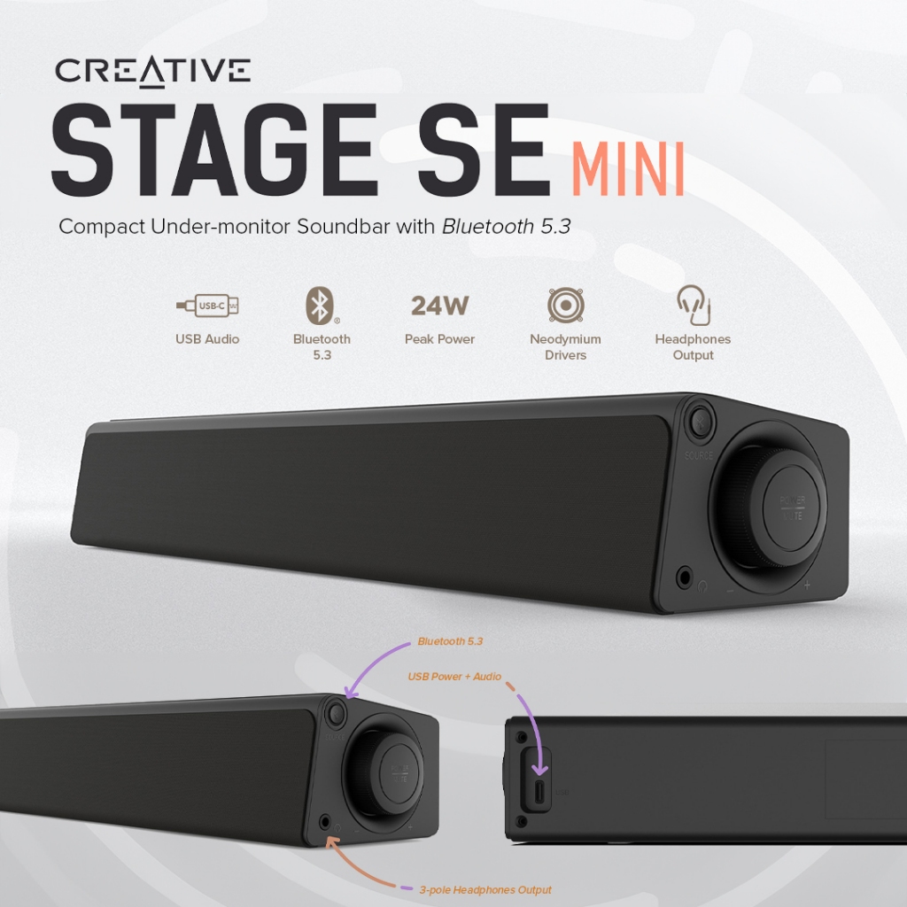  CREATIVE Stage SE Mini Compact Undermonitor Soundbar [51MF8460AA000] Shopee Malaysia