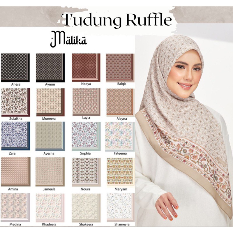 [NEW ARRIVAL] Tudung Ruffle Meraki Series/ Vintage Garden Bawal Printed ...