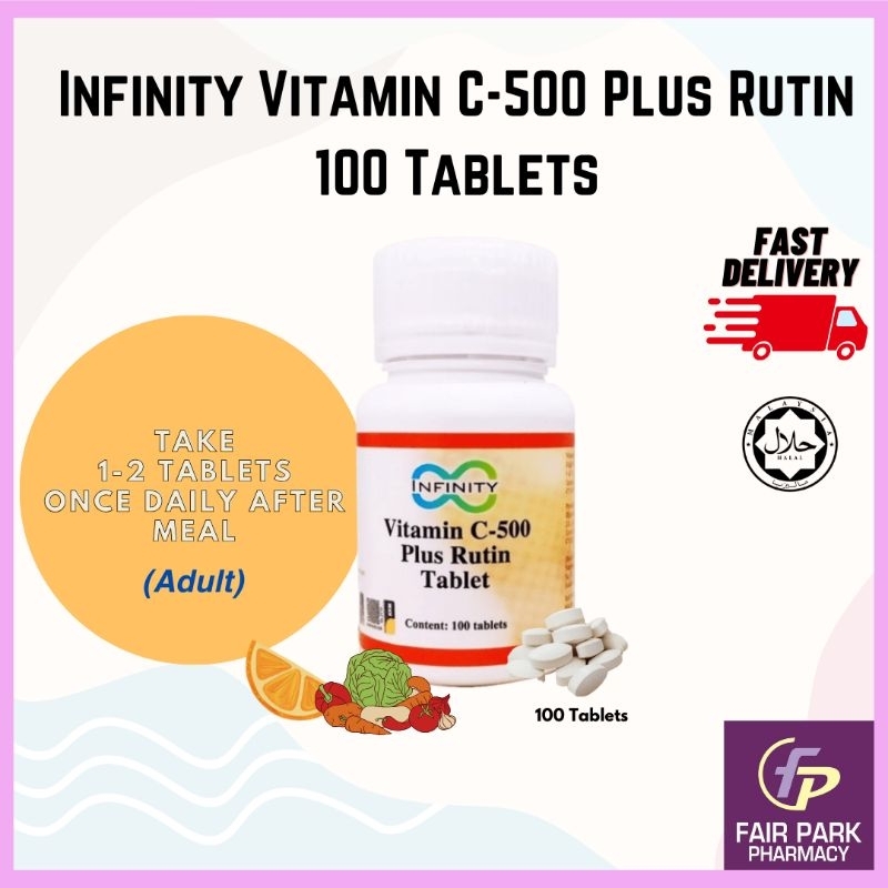 FPpharmacy Infinity Vitamin C500 Plus Rutin (100 Tablets). Expiry date