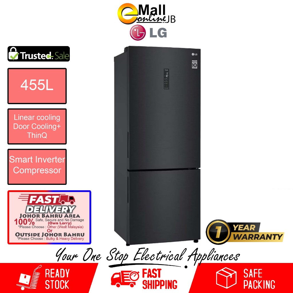 LG Bottom Freezer 2 Door Fridge 420L GCB529NQCM / 455L GCB569NQCM