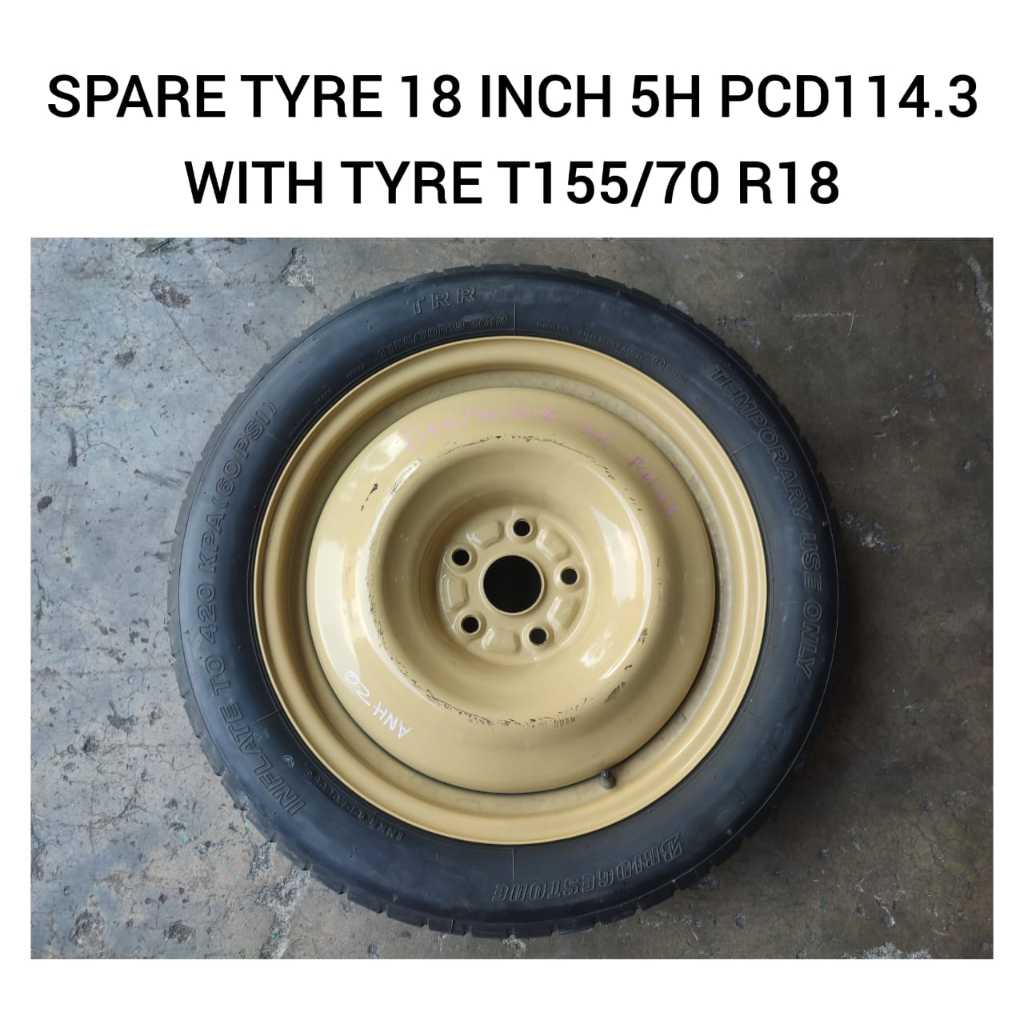 Spare Tyre 18 Inch Inci 5H PCD114.3 ( T155/70 R18 ) Toyota Alphard ...