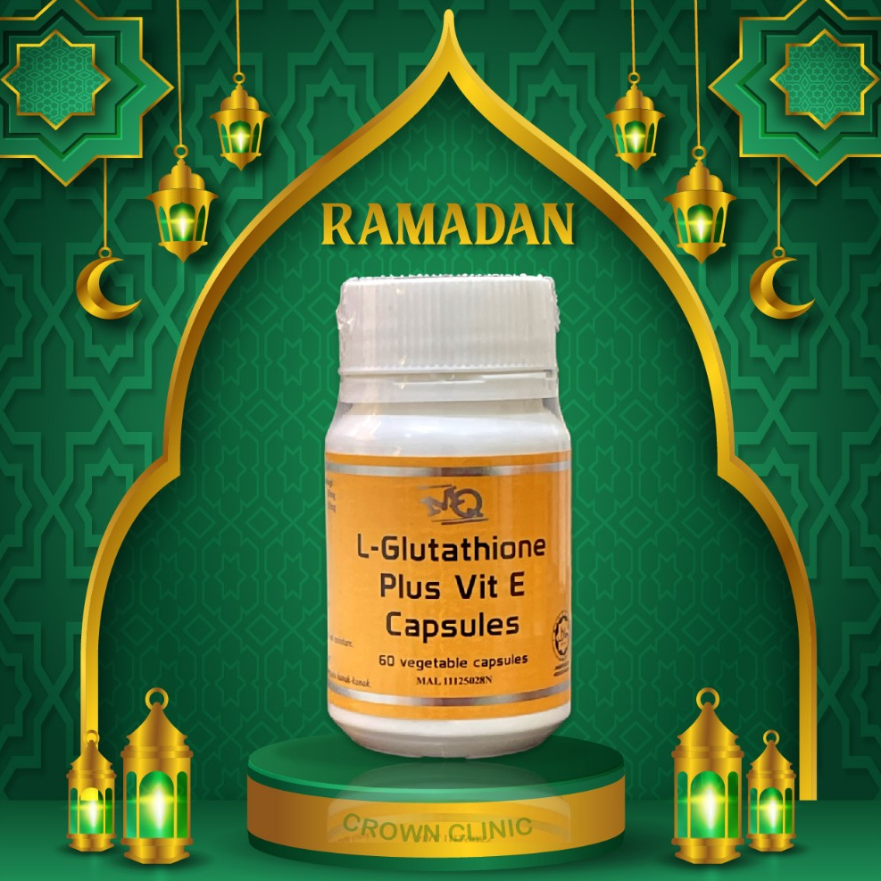 MQ (Medic Q) L-Glutathione Plus Vit E 60 vegetable capsules (Certified  Halal)