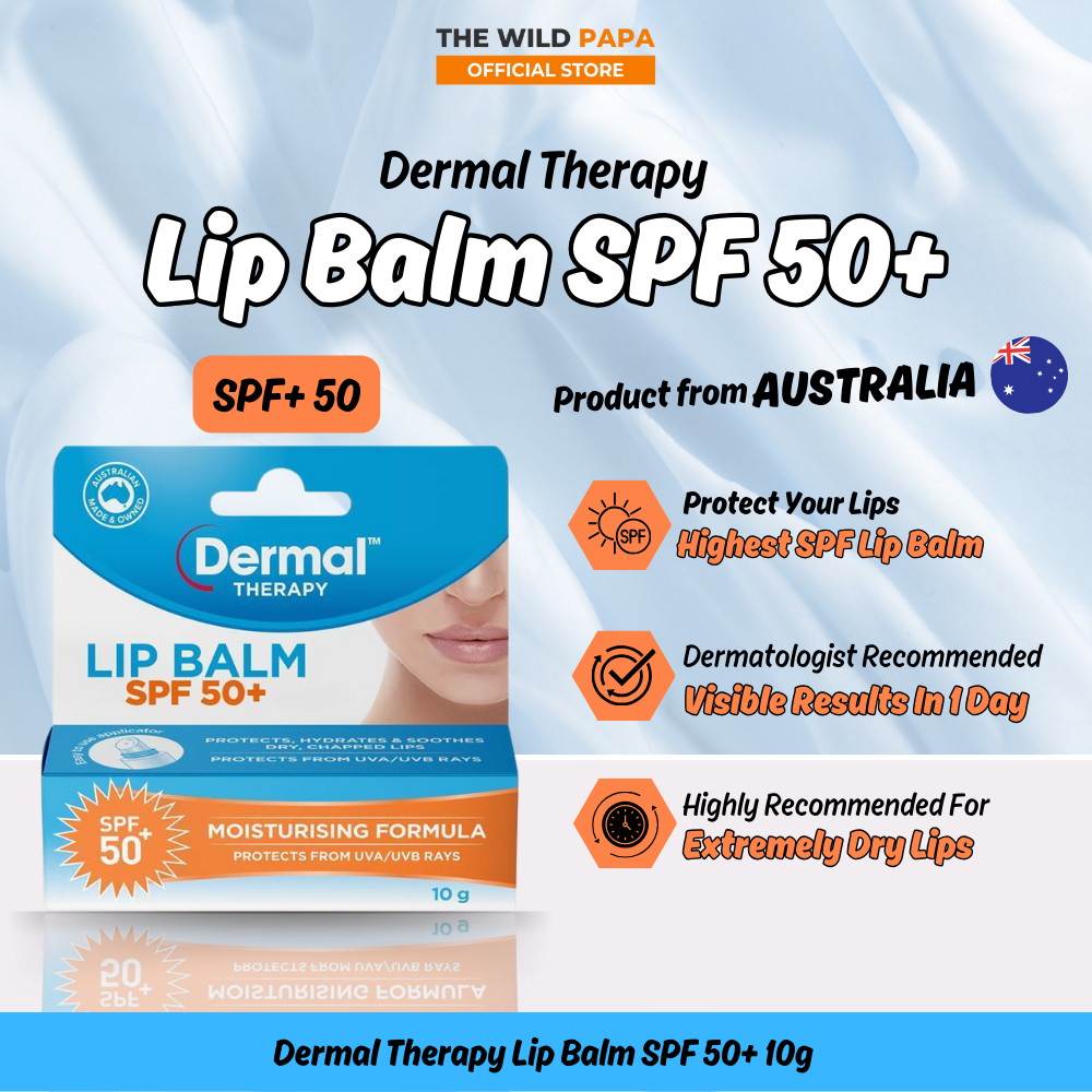 DERMAL THERAPY Lip Balm SPF 50+ 10g Sun Protection For Lips Dry, Crack