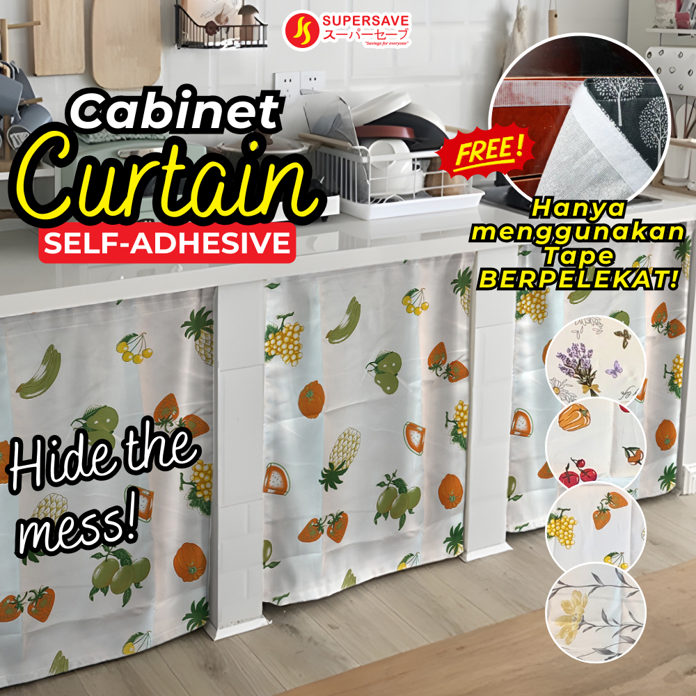 SUPERSAVE 65x75cm Cabinet Curtain Skirting Dapur Kabinet Tirai Cabinet ...