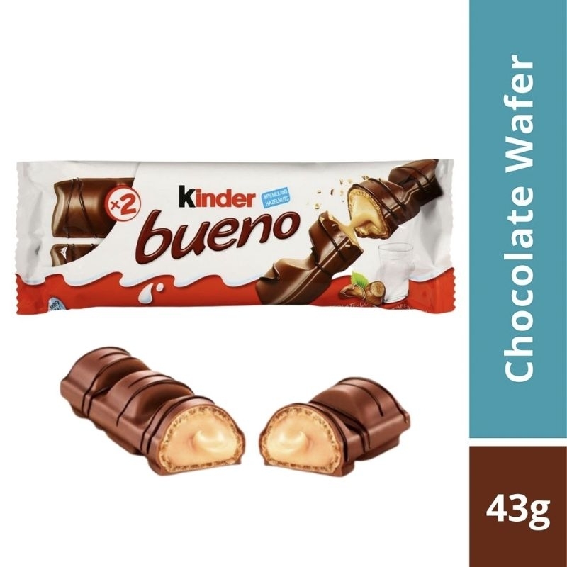 🔥CHEAPEST🔥Kinder Bueno Original 2 Bars = 43g - Milk Chocolate Wafer 2 ...
