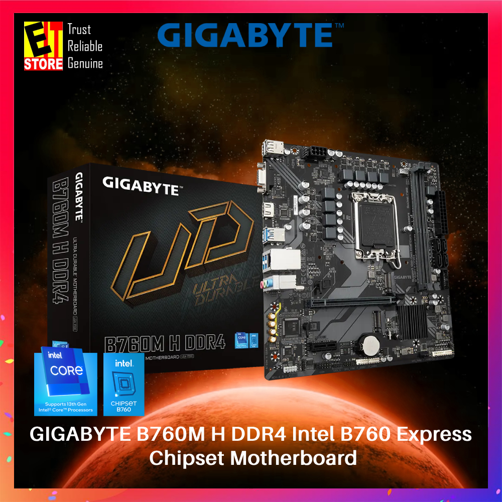 GIGABYTE MOTHERBOARD B760M H DDR4 Intel B760 Express Chipset