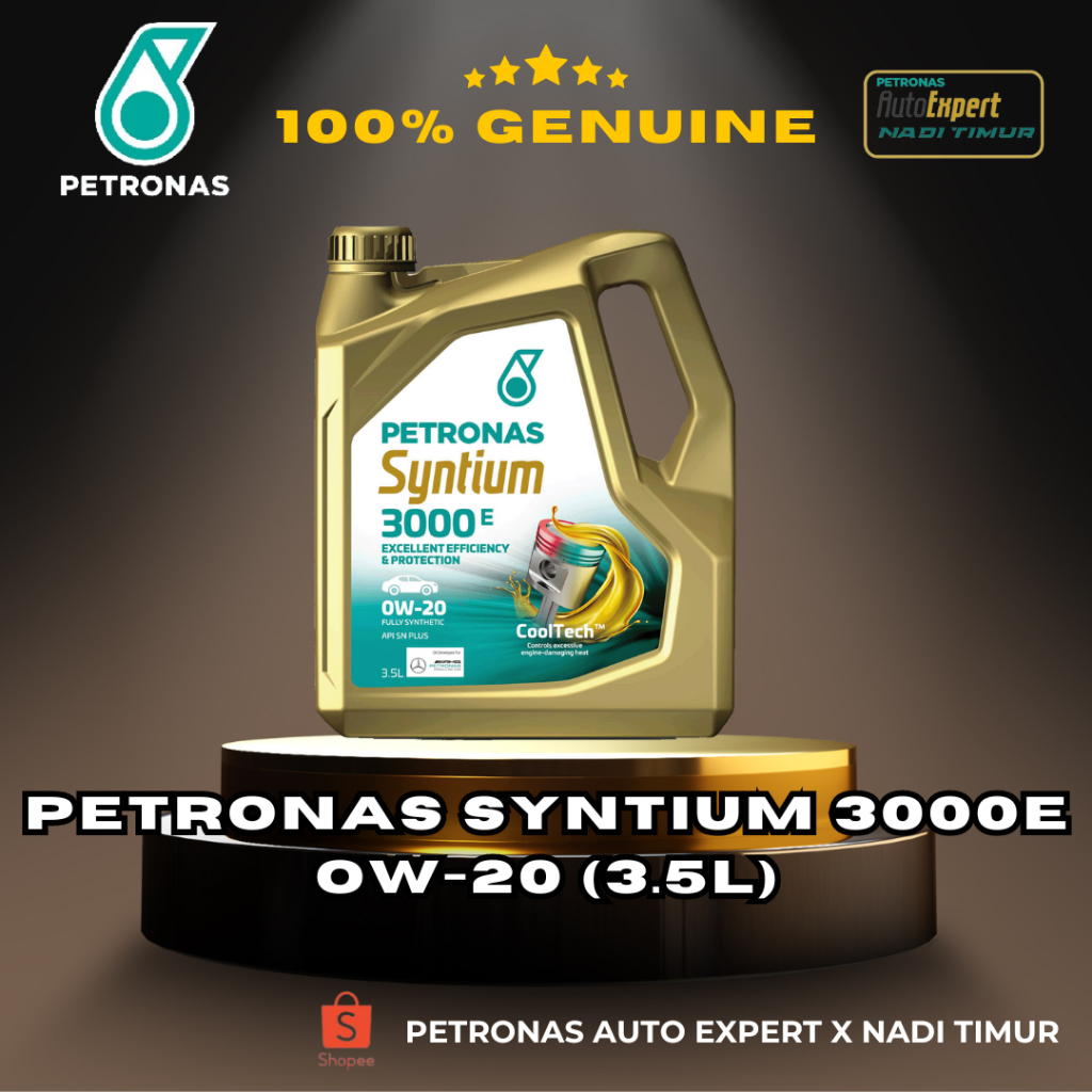 PETRONAS SYNTIUM 3000E -FULLY SYNTHETIC 0W-20 (3.5L) (ORIGINAL 100% ...