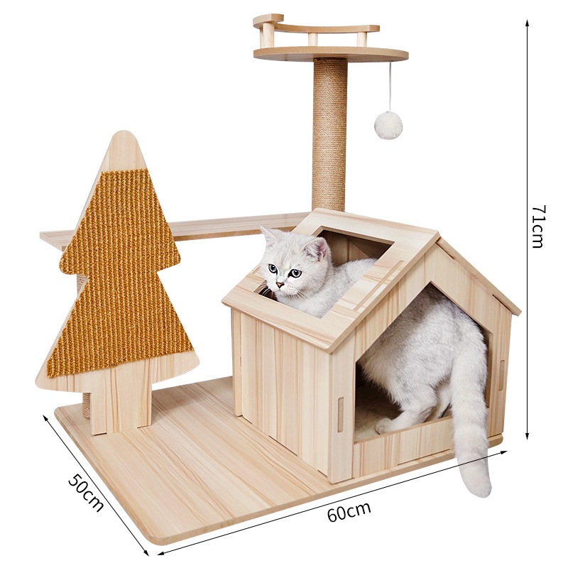 Cat Tree solid wood cat climbing frame 170cm odorless Formaldehydefree