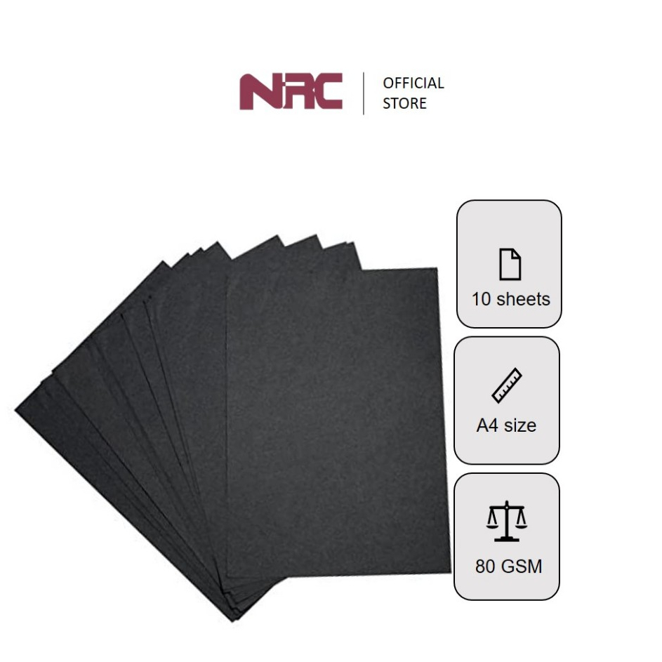NERICO Black Colour Paper A4 Size 10 Sheets Colour Simili Paper 80 Gsm Shopee Malaysia