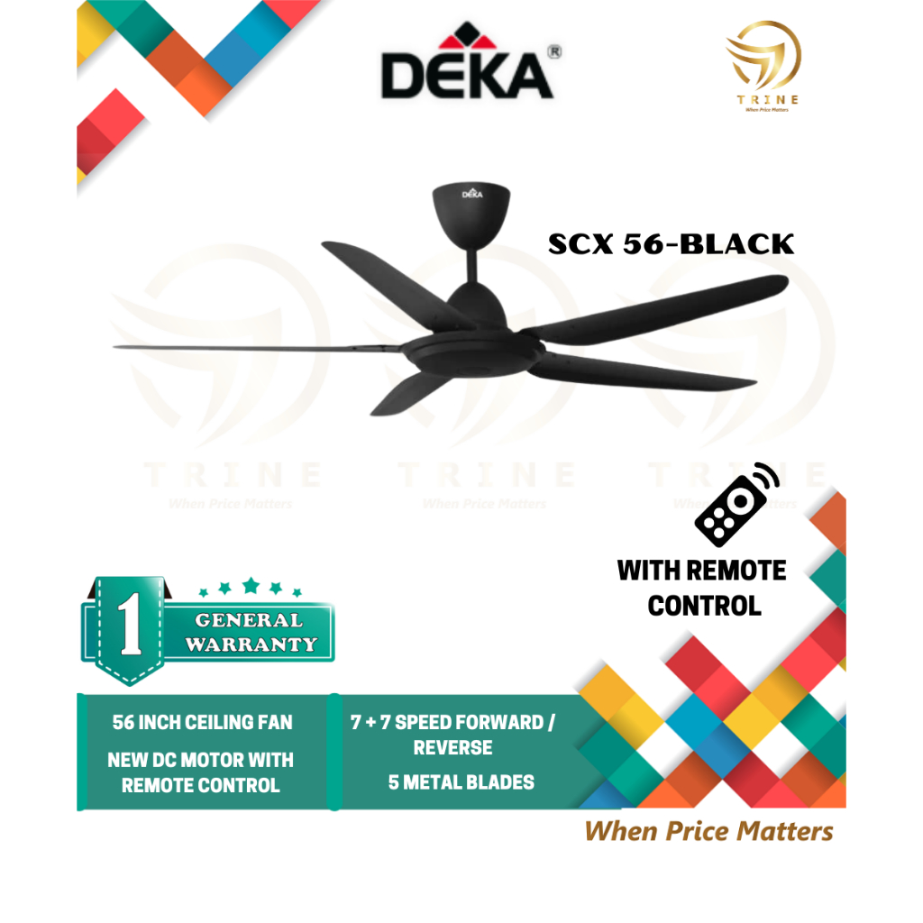 Deka Remote Control Metal Blades Ceiling Fan (42' SCX42 / 56' SCX56 ...