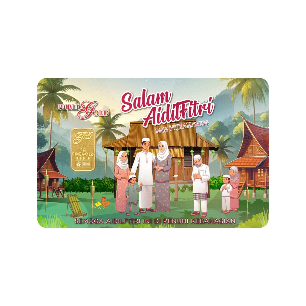 Public Gold Bullion Bar PG 1g (Au 999.9) - Raya 2024 | Shopee Malaysia
