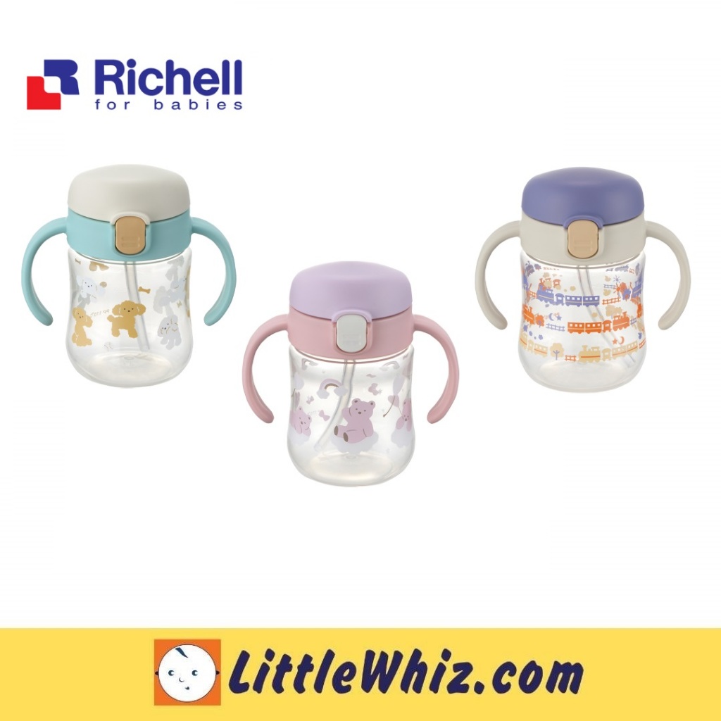 Richell: TLI Baby Straw Bottle Mug 200ml | TLI Spout Cup 200ml | Shopee ...