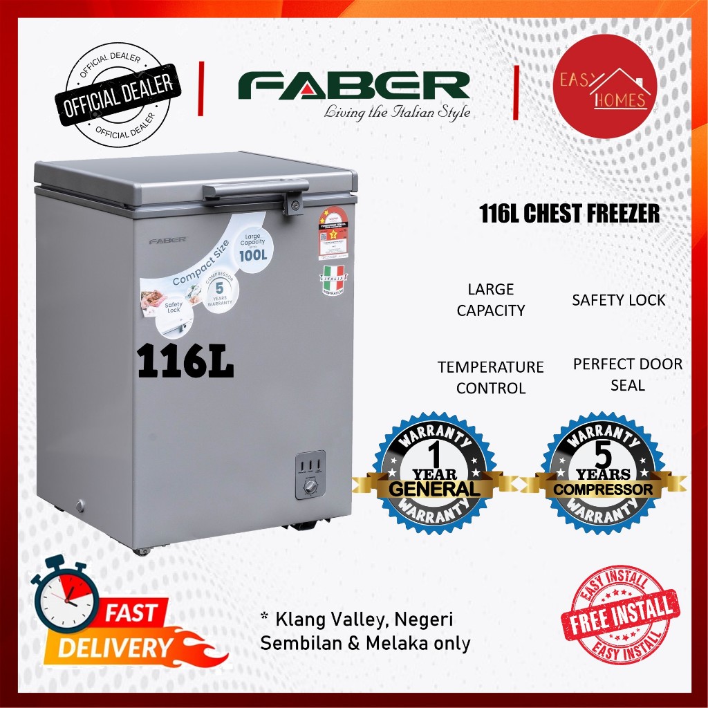 Faber 116L Chest Freezer | Frostac 149GR | Shopee Malaysia