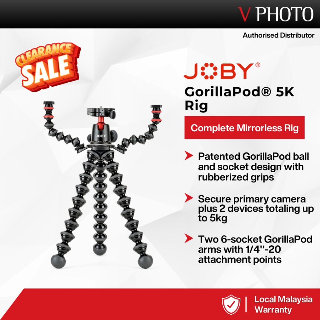 JOBY GORILLAPOD TRIPOD RIG / RIG UPGRADE (BLACK/CHARCOAL) | Shopee Malaysia