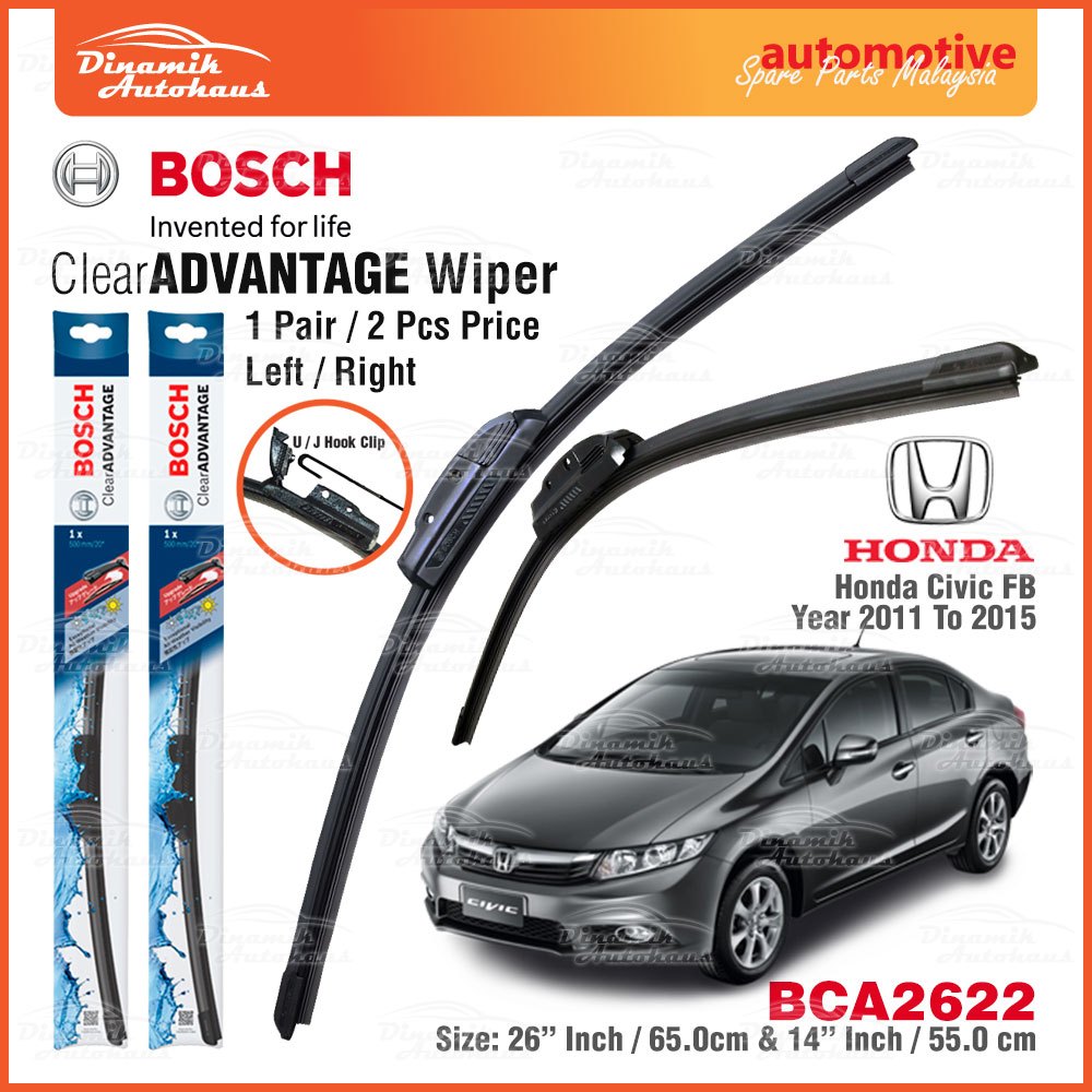 Bosch Direct Connect Wiper Blades – 26" & 18" Set – Front Left & Right
