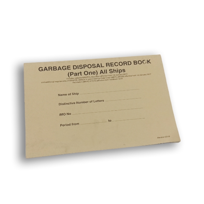 Garbage Disposal Record Book (Part One) All Ships (IMPA 332641) log