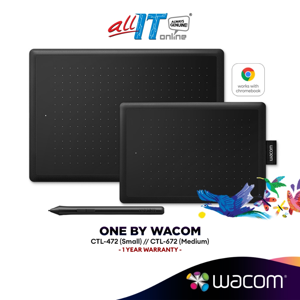 One By Wacom Drawing Tablet Small Medium (CTL-472 CTL-672