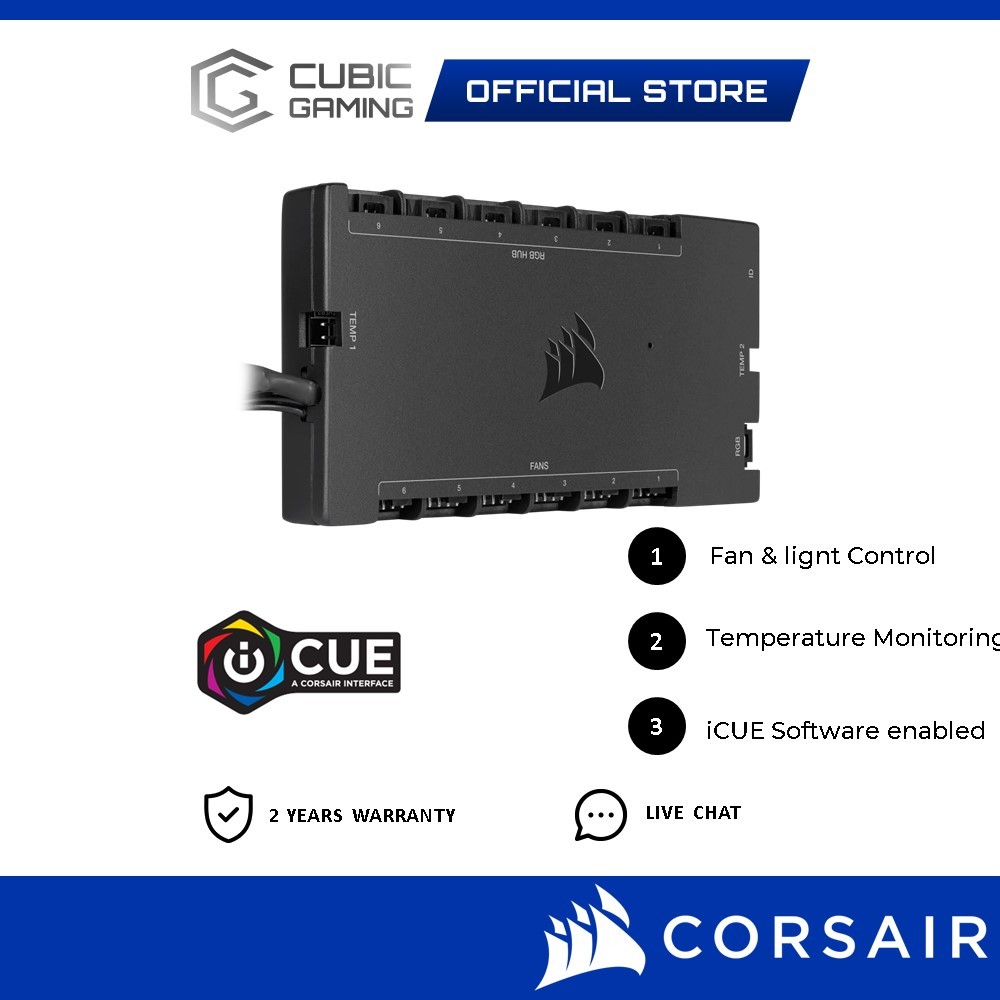 CORSAIR iCUE COMMANDER CORE XT Smart RGB Lighting and Fan Speed ...
