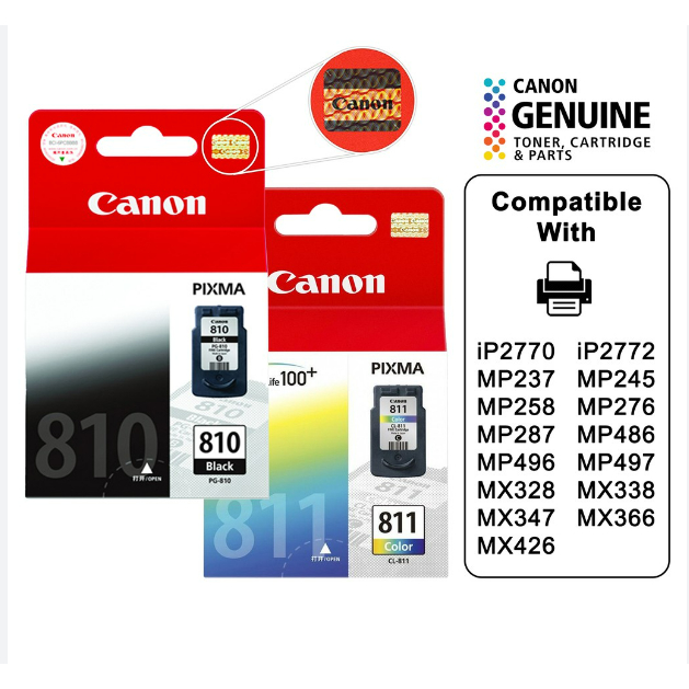 Canon PG810 | PG-810 (Black) CL811 | CL-811 (Color) Ink Cartridge For ...