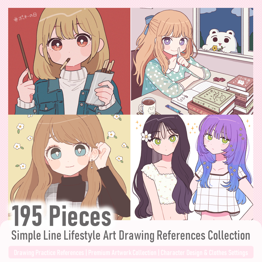 🔥 Drawing References Illustration - Simple Line Lifestyle Art ...