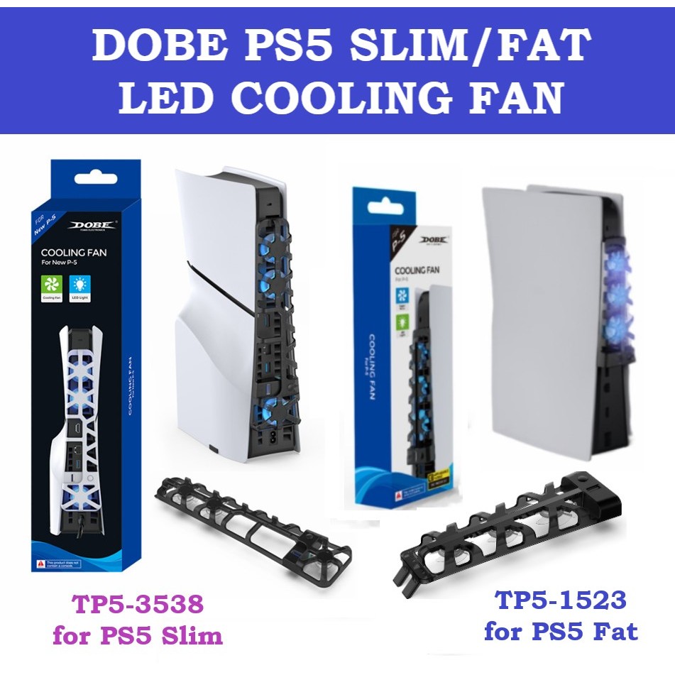 Dobe PS5 Slim Fat Console LED Cooling Fan 3 Fans System Shopee Malaysia
