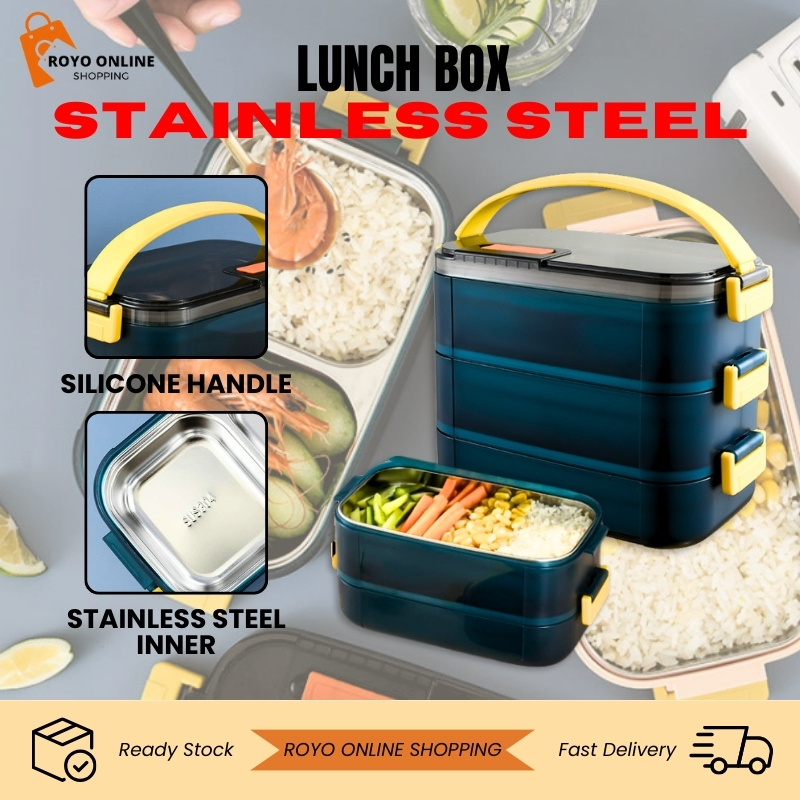 【ROYO OS】Bento Lunch Box Stainless Steel Portable Thermal Microwavable ...