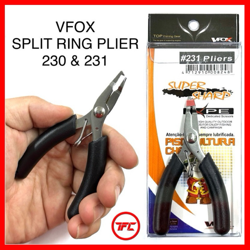 VFOX Stainless Steel Split Ring Fishing Plier 230 231 Bent Nose Straight  Fishing Tool Accessories