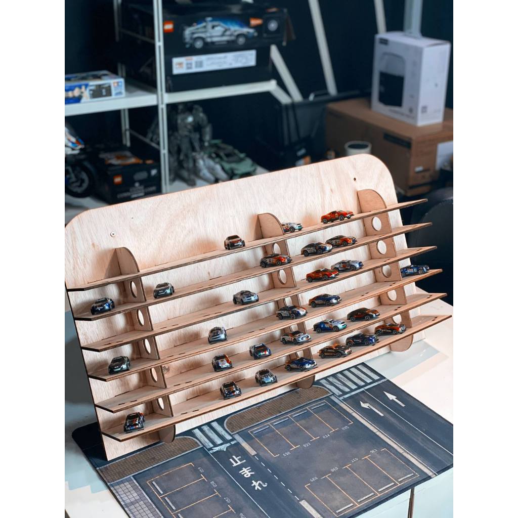 54 SLOT PLYWOOD HOTWHEEL RACK DIY (SCALE 1/64) | Shopee Malaysia