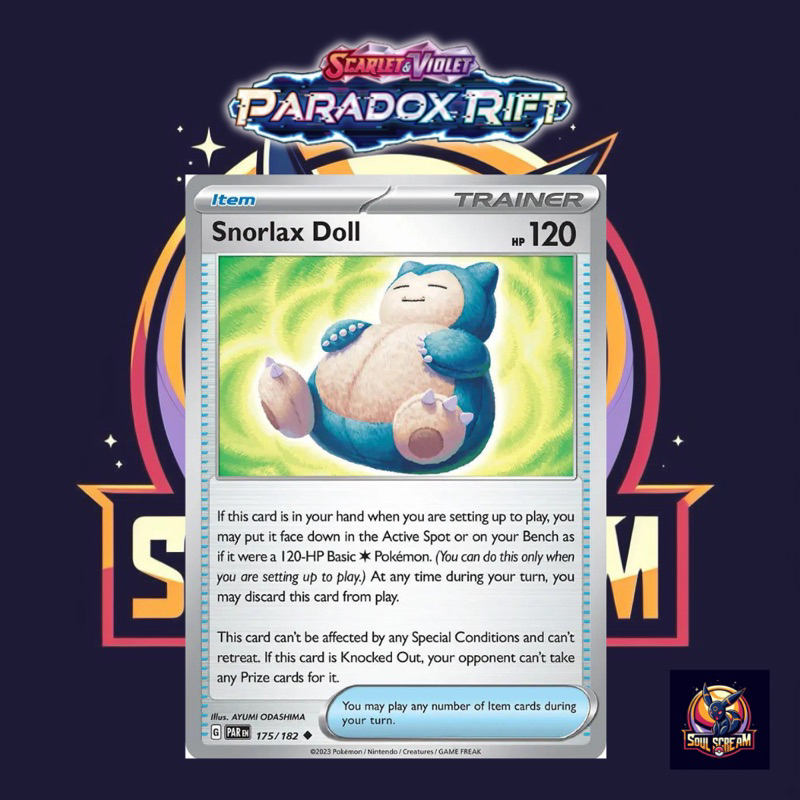 Snorlax Doll - 175/182 - Uncommon Scarlet & Violet: Paradox Rift - Pokemon TCG | Shopee Philippines