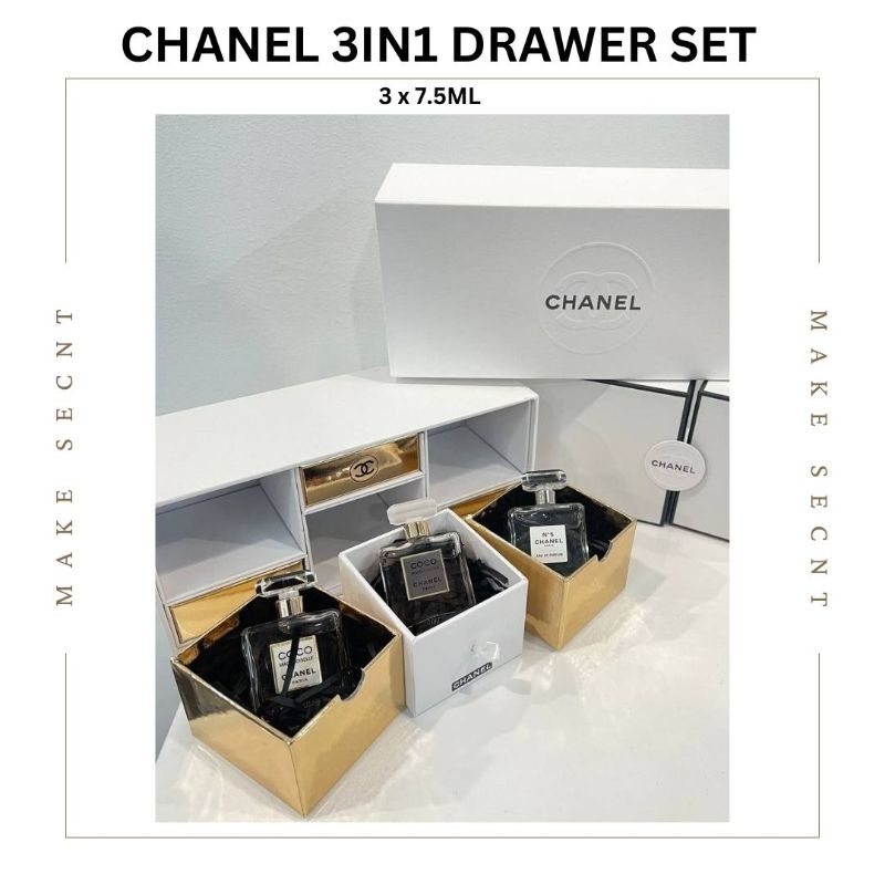 CHANEL 3IN1 DRAWER SET 3 x 7.5ML PERFUME GIFT SET | Shopee Malaysia