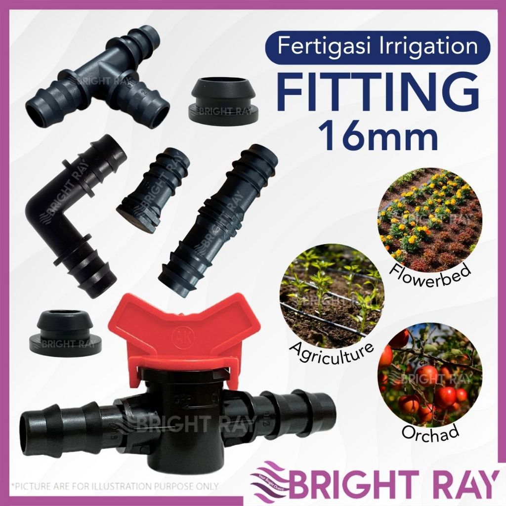 16MM LDPE POLYPIPE FERTIGASI IRRIGATION FITTING Water Pipe Connection ...