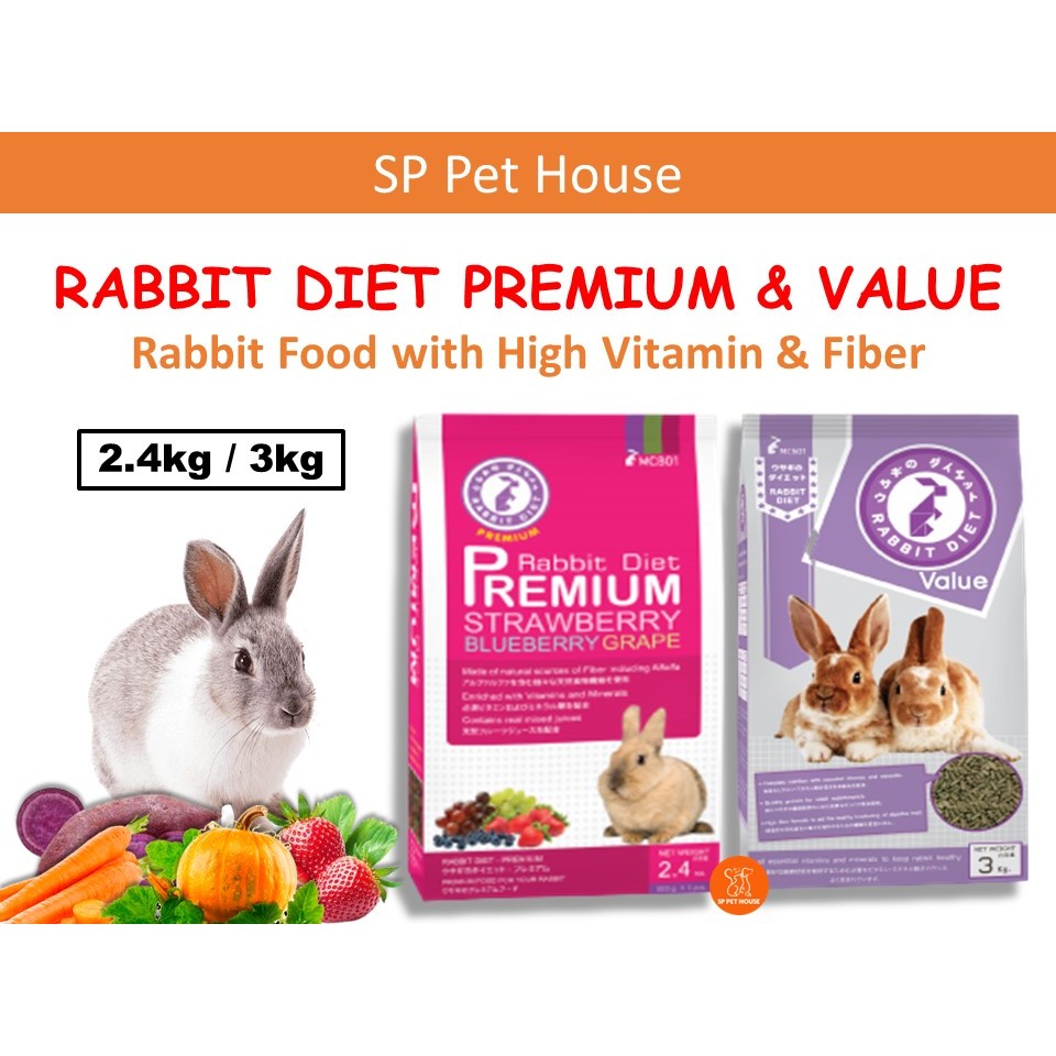 Smart Heart Rabbit Diet Premium & Rabbit Diet Value (2.4kg / 3kg) Fruit ...