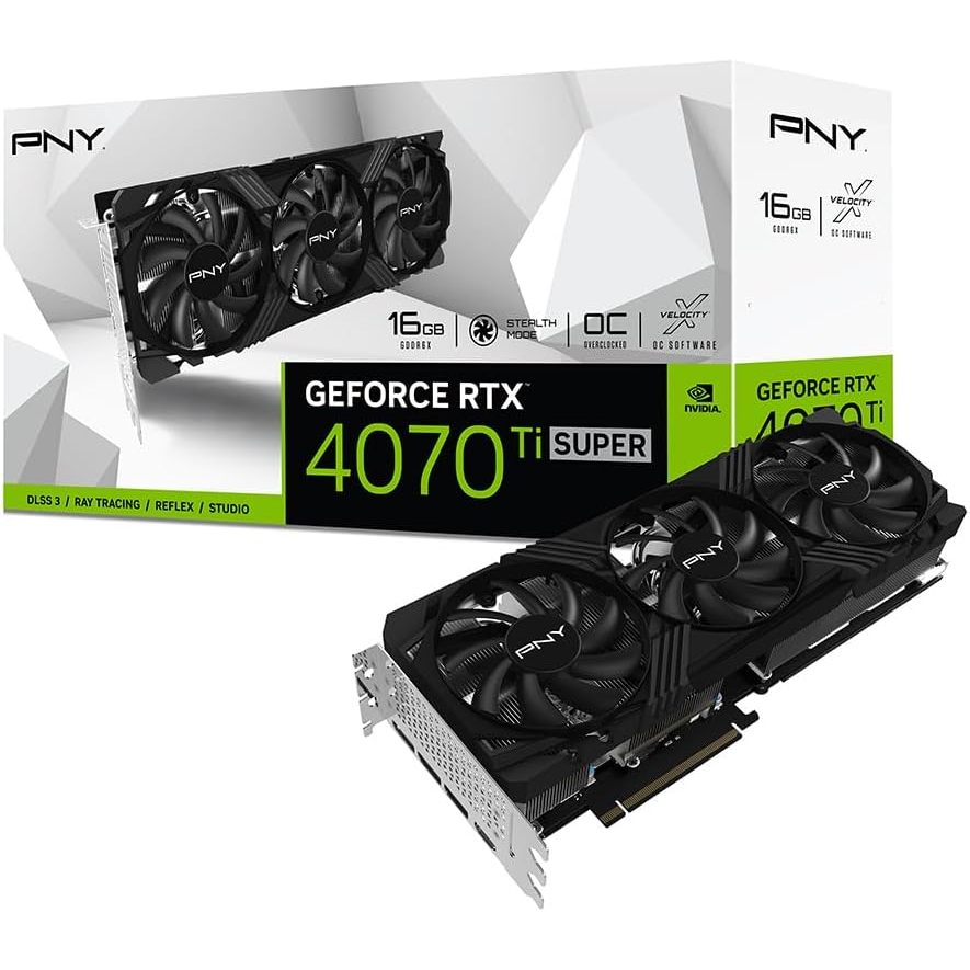 PNY NVIDIA GeForce RTX 4070 Ti SUPER VERTO OC Triple Fan Graphics Card