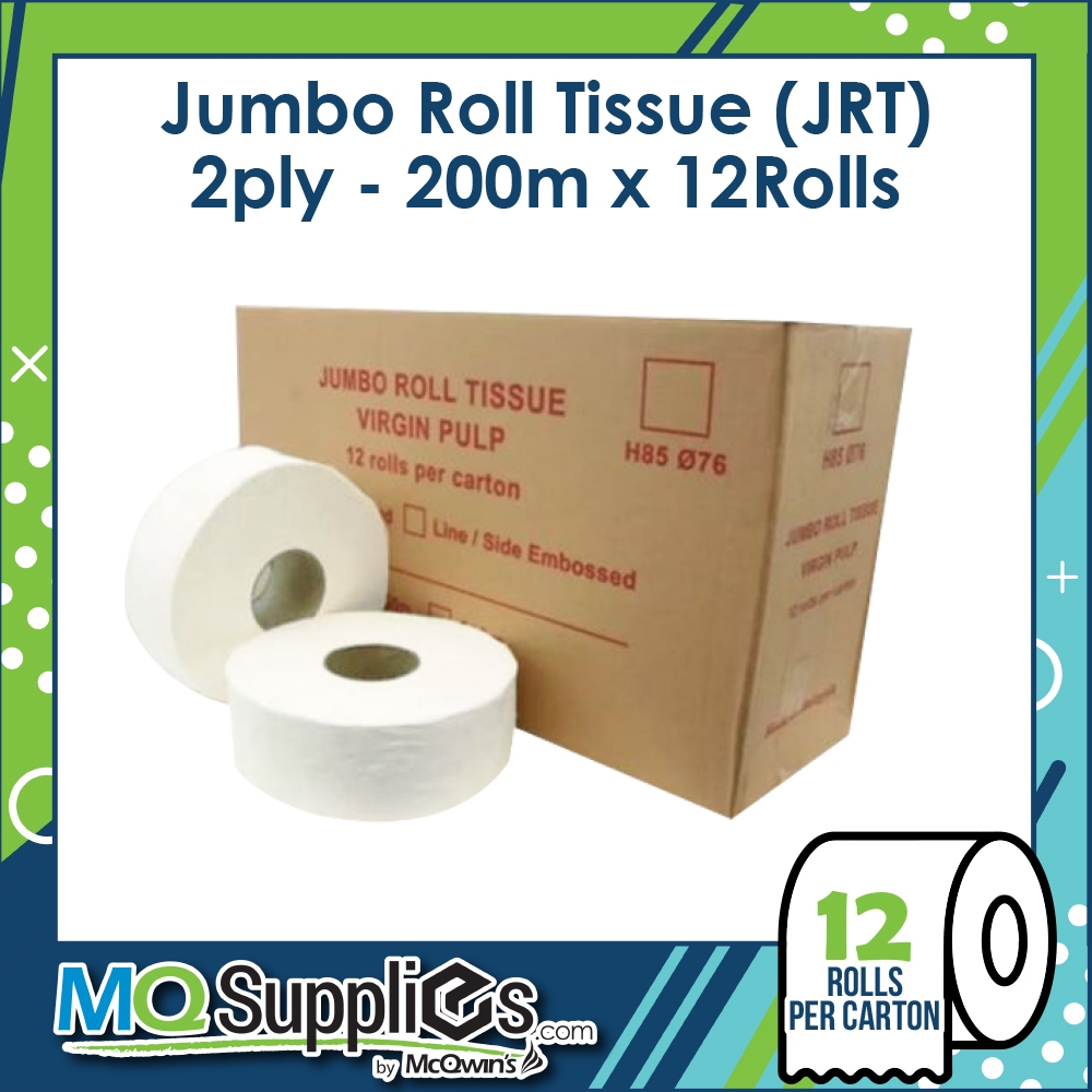 MCQWIN 2PLY JRT JUMBO ROLL TISSUE TOILET TOWEL [EMBOSSED] VIRGIN PULP ...