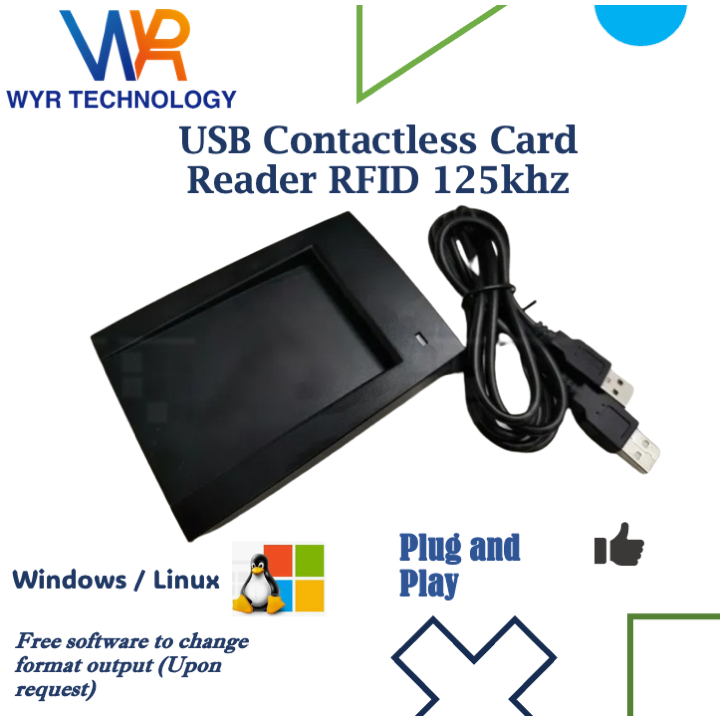 RFID USB Card Reader 125khz Proximity EM ID Card Reader (Windows ...