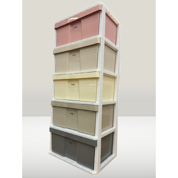 Super Big 5 Tier Plastic Drawer Storage Drawer Plastic Cabinet Cupboard ...