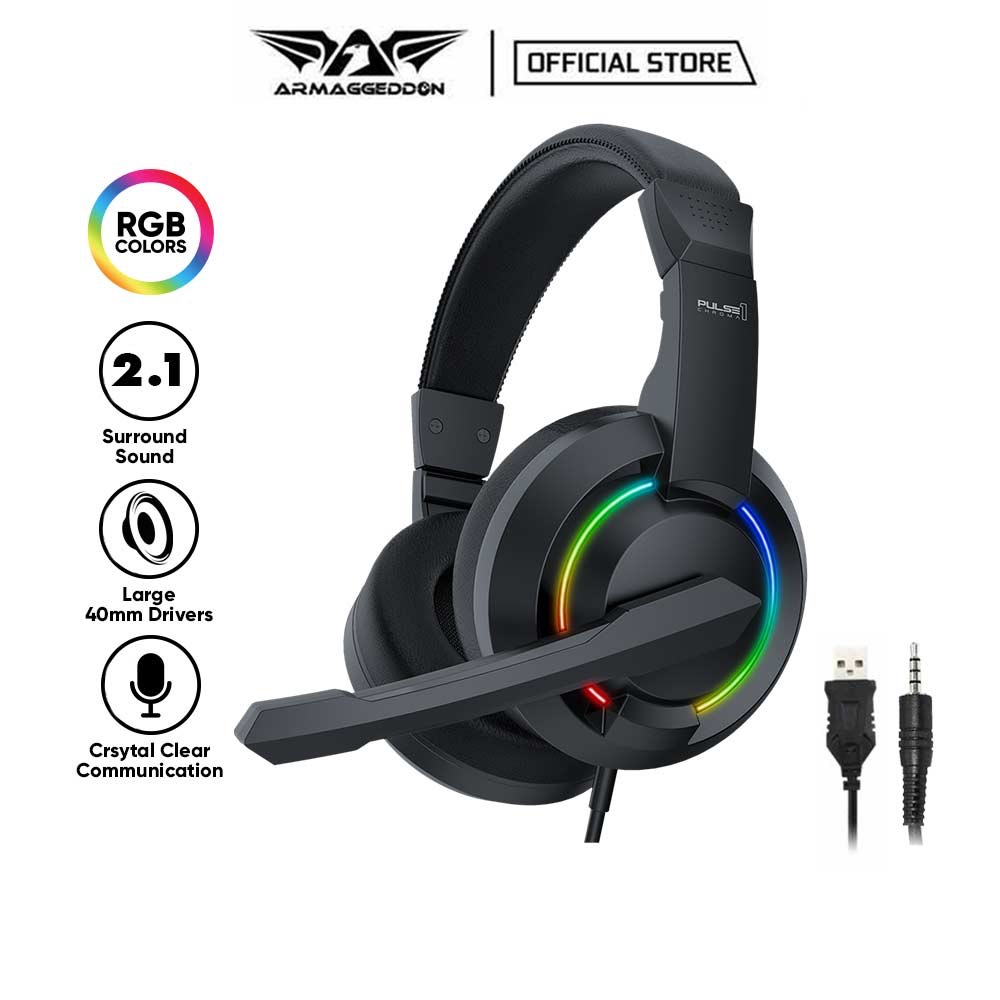 Armaggeddon Pulse 1 Chroma Gaming Stereo Wired Headphone with Mic ...
