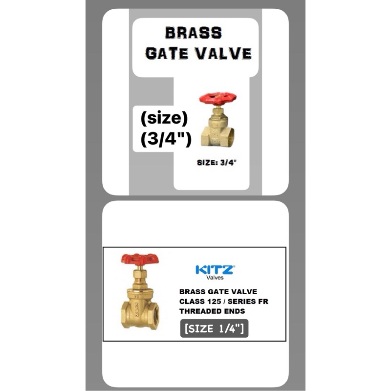 [TKM] 1/4" 3/4" BRASS GATE VALVE CONNECTION FEMALE THRAEDED ENDS KITZ