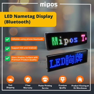 Mini LED Digital Display Bluetooth | LED Signage Programmable Nametag ...