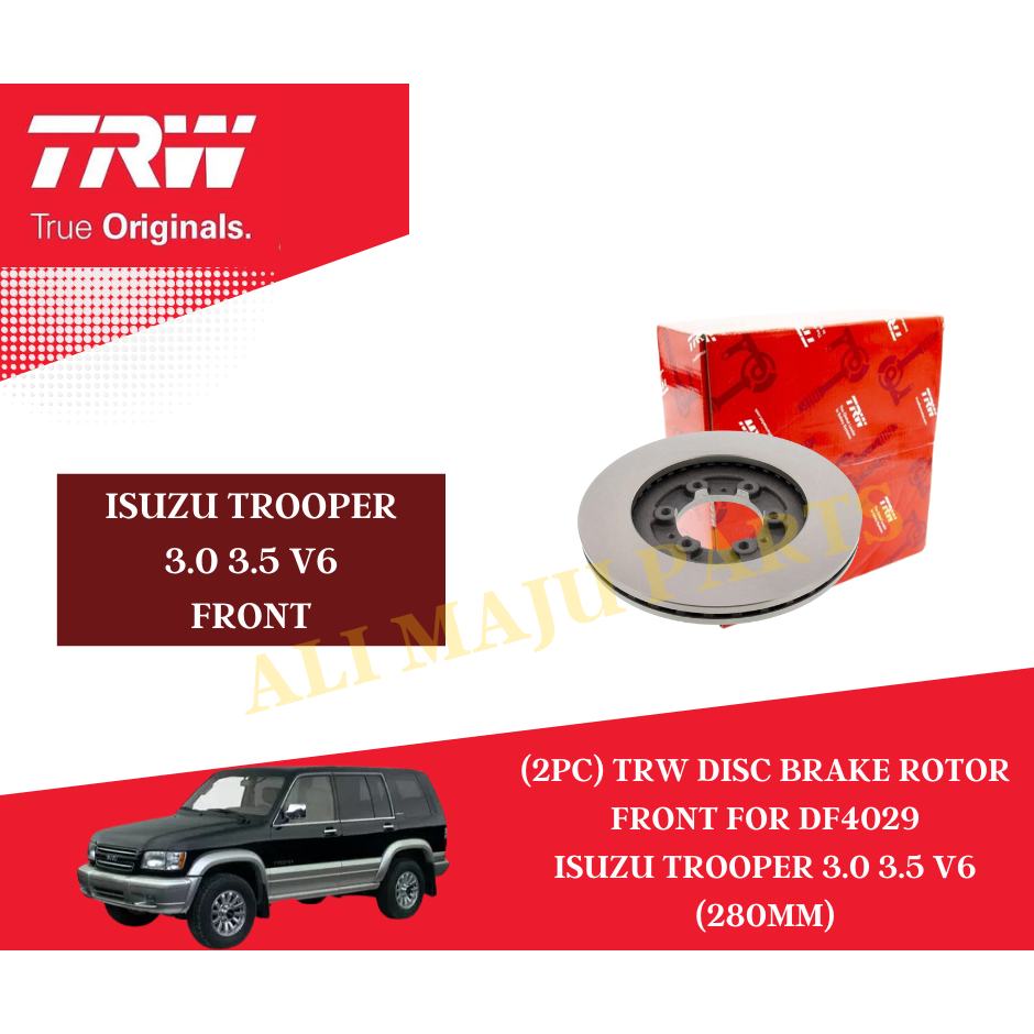 (2pc) TRW Disc Brake Rotor Front for DF4029 / Front For DF4030 Isuzu ...